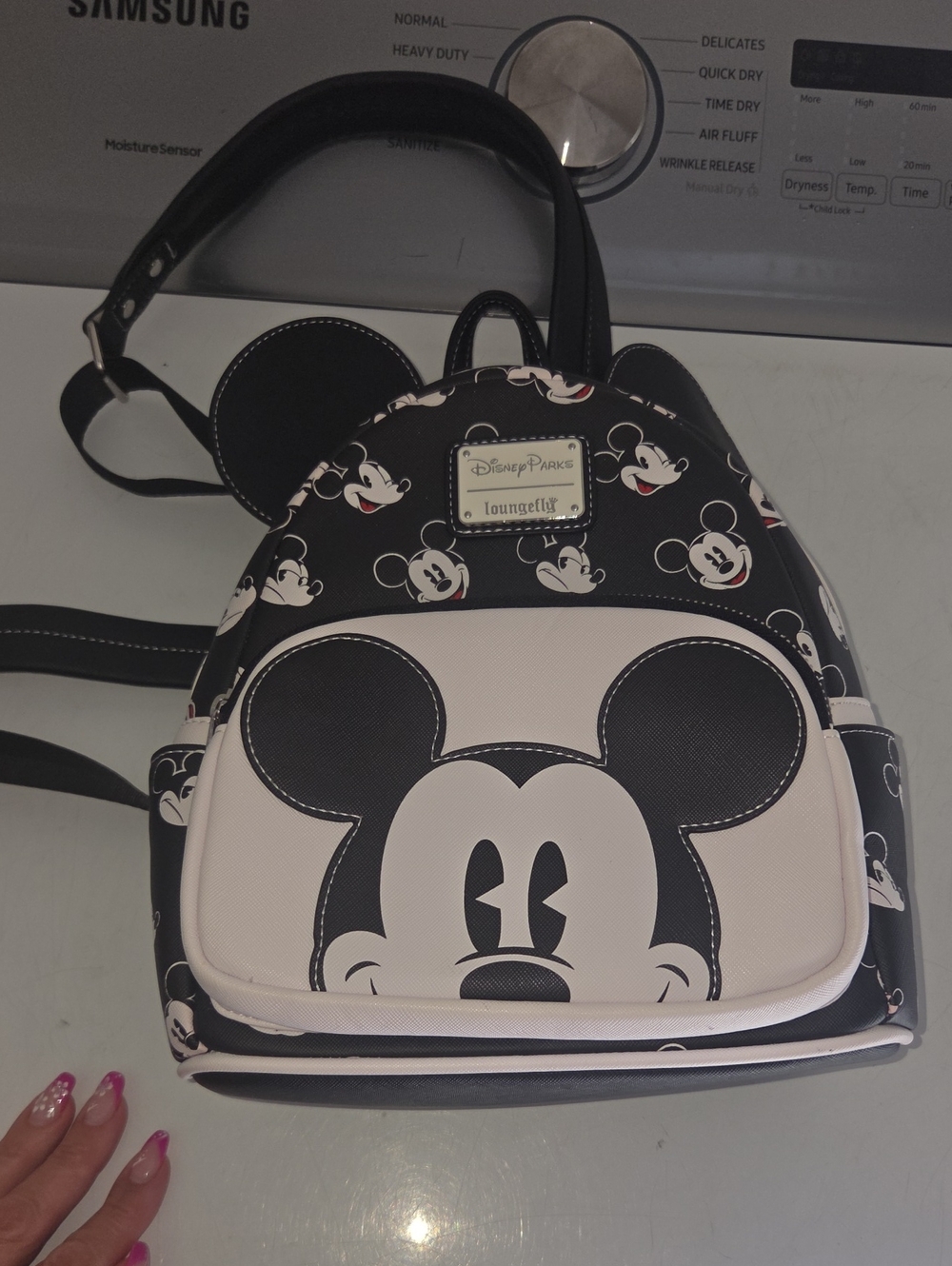 Disney Parks Loungefly Backpack Mickey Mouse Expressions Black & White